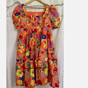 Disney Parks Encanto Dress Casa Madrigal Floral Puff Sleeve Butterfly M NWT